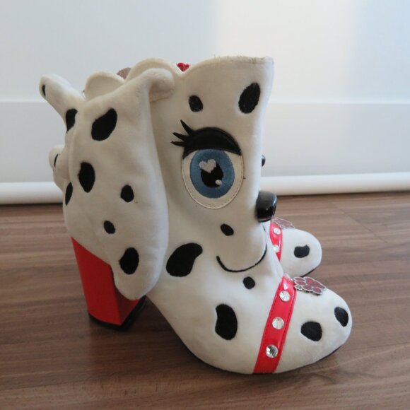 IRREGULAR CHOICE Dalmatian Pooch Perfect High Heel Boots Whimsy - Size US 5.5 - Picture 2 of 16